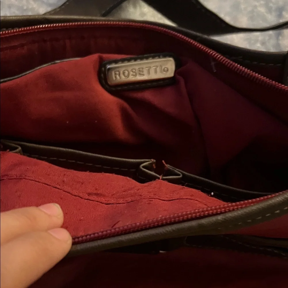 Rosetti Burgundy and Brown Crossbody Bag